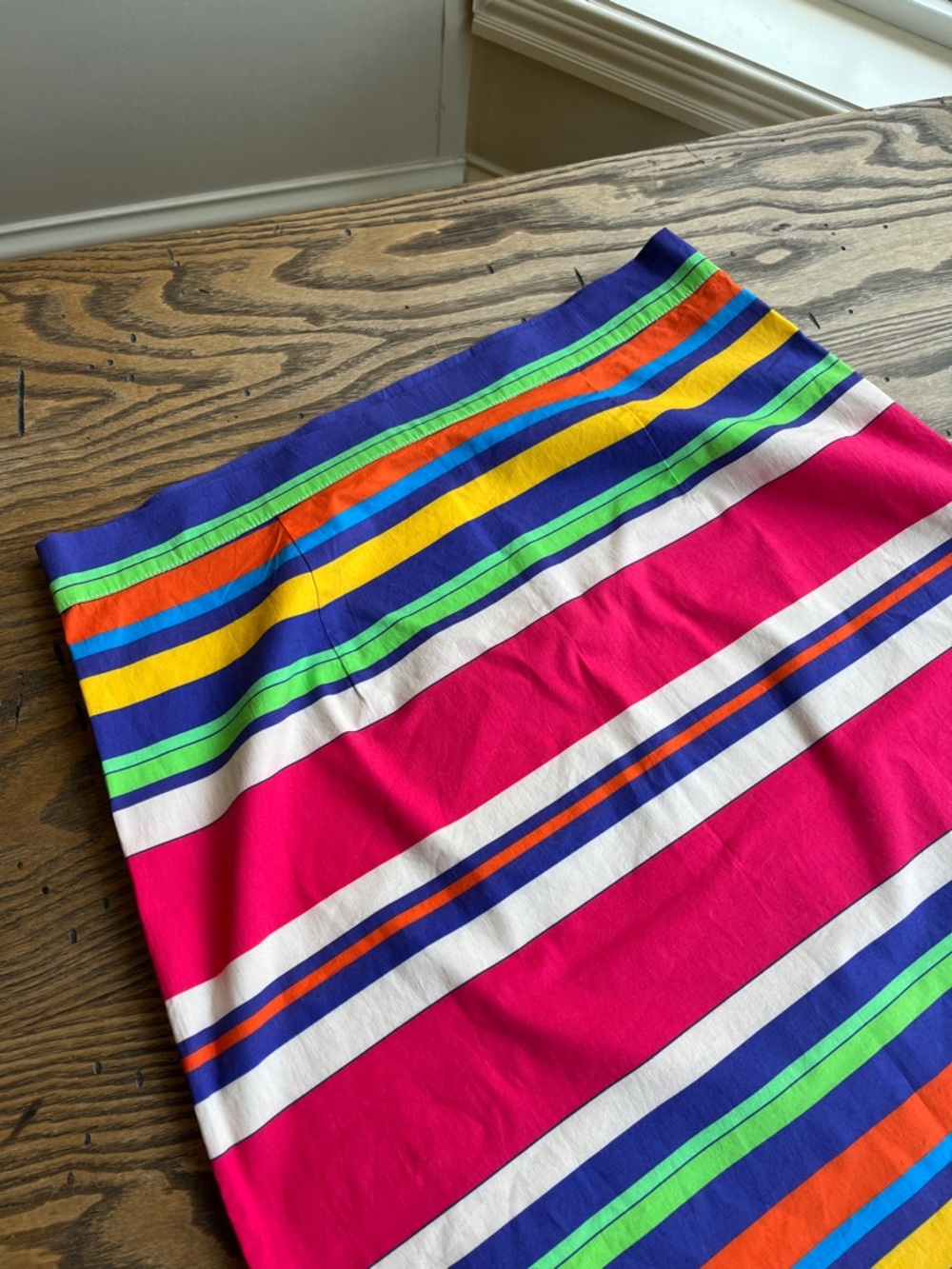 Frances Valentine Striped Pencil Skirt - Pink, Blue & Multicolor cotton size 6-8 - Picture 2 of 9